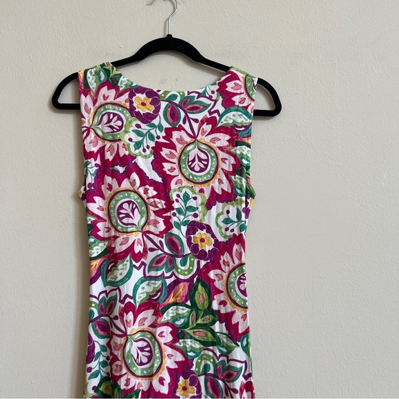 Soft Surroundings Malee Maxi Dress Floral Shirring Surplice Neckline Small - Picture 7 of 9